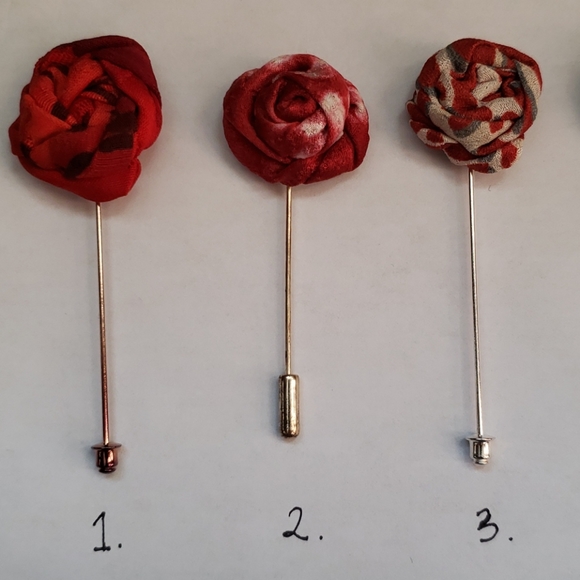 Hand sewn vintage kimono silk lapel stick pins - Picture 3 of 16